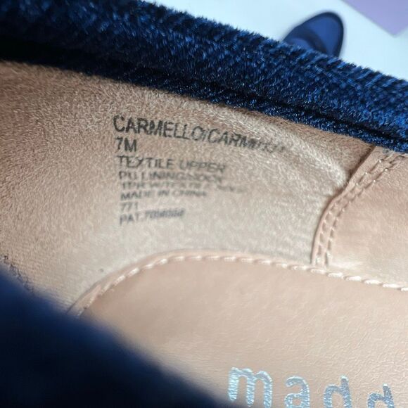 MADDEN GIRL Carmello Penny Loafers Size 7 Navy Blue Velvet Slip-On Flats Preppy - Picture 5 of 11